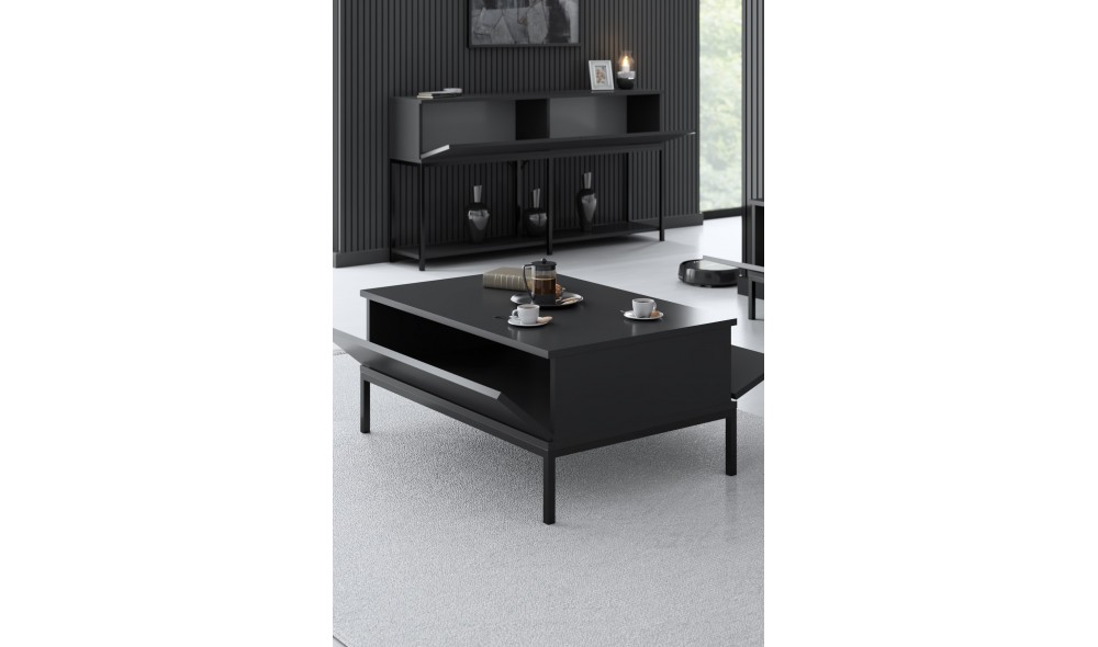 Masuta de cafea, Lord, AntracitNegru, 90 x 40 x 60 cm