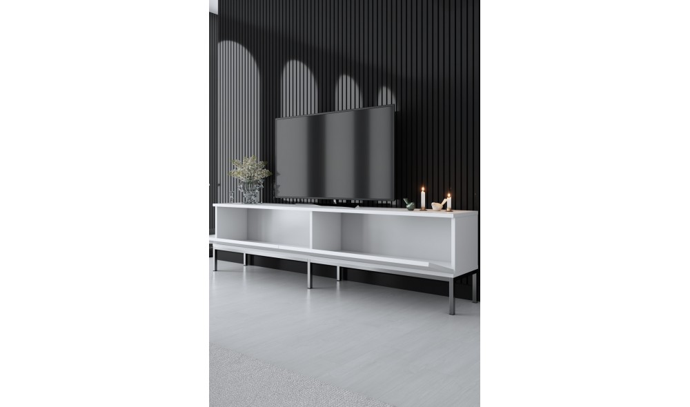 Suport TV, Lord, AlbArgint, 180 x 47 x 30 cm