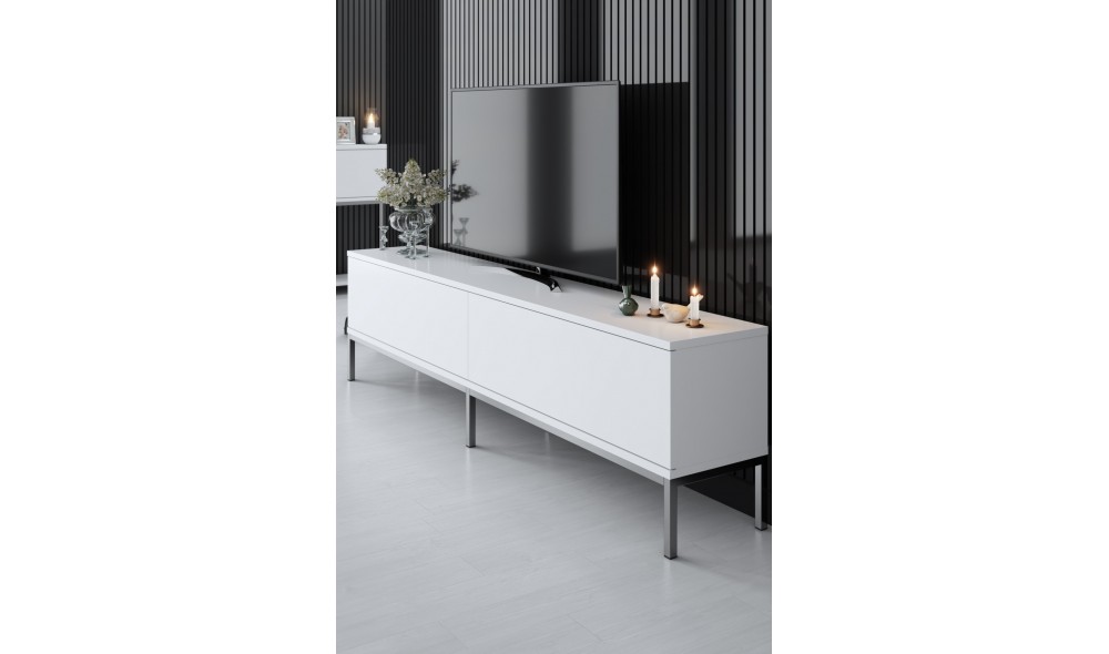 Suport TV, Lord, AlbArgint, 180 x 47 x 30 cm