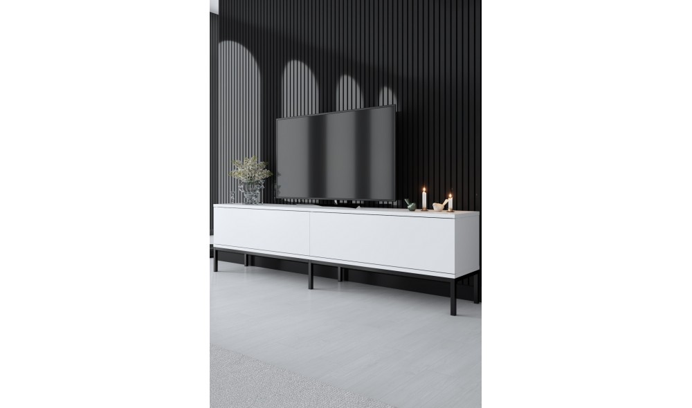 Suport TV, Lord, NegruAlb, 180 x 47 x 30 cm