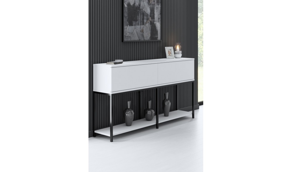 Consola, Lord, NegruAlb, 150 x 80 x 30 cm