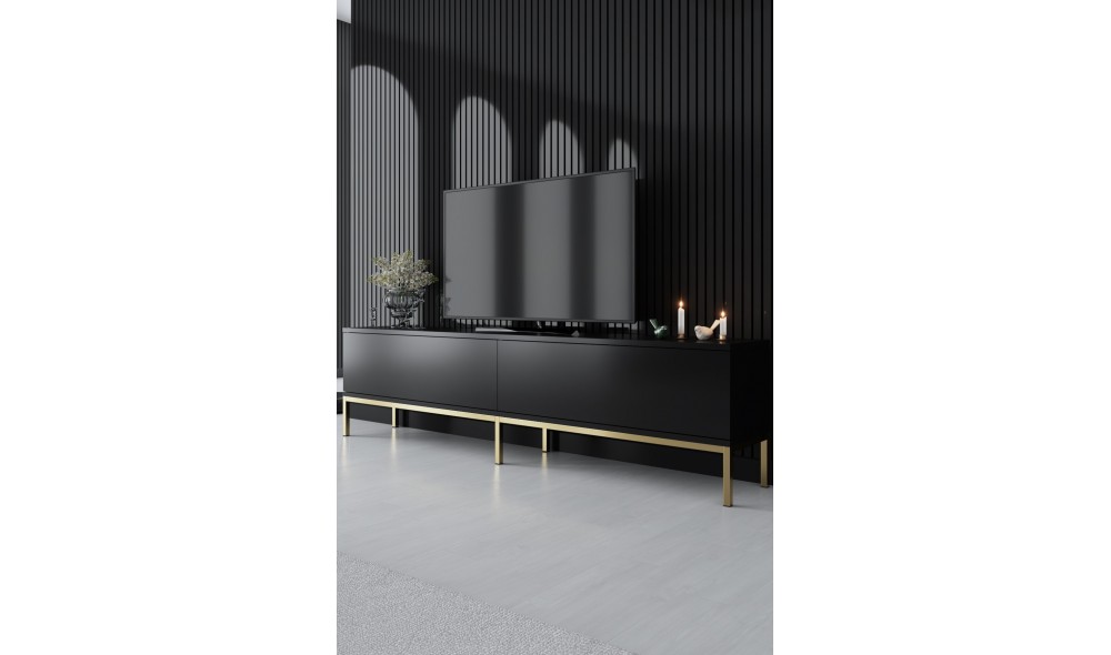 Suport TV, Lord, NegruAur, 180 x 47 x 30 cm