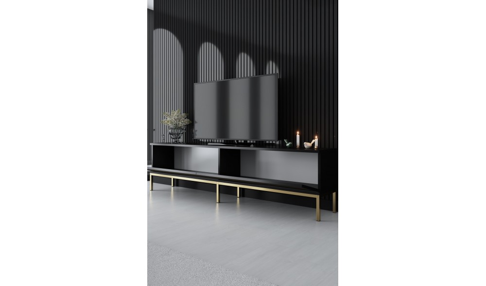 Suport TV, Lord, NegruAur, 180 x 47 x 30 cm