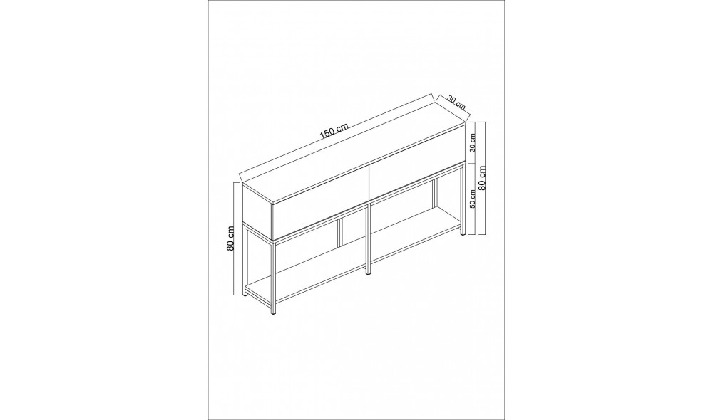 Consola, Lord, NegruAur, 150 x 80 x 30 cm