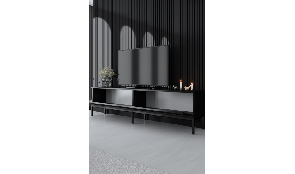 Suport TV, Lord, Negru, 180 x 47 x 30 cm