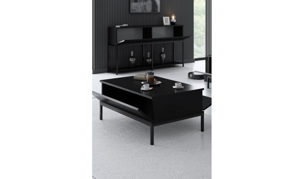 Masuta de cafea, Lord, Negru, 90 x 40 x 60 cm