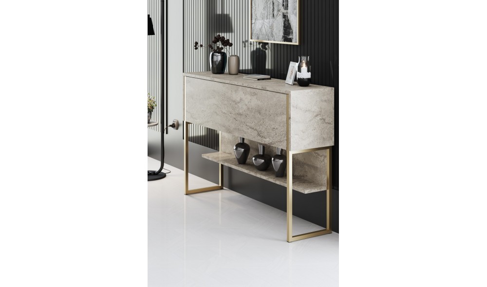 Set Mobila Sufragerie, Luxe Set, TravertinAur, 180 x 47 x 30 cm