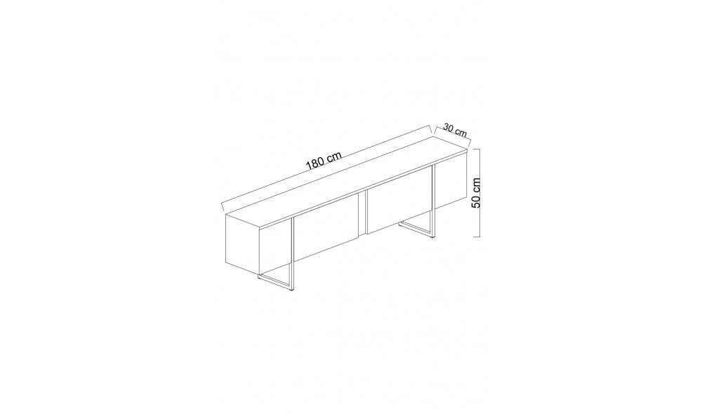 Set Mobila Sufragerie, Luxe Set, TravertinAur, 180 x 47 x 30 cm
