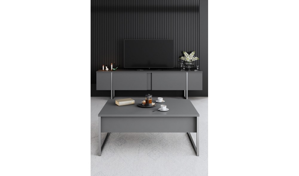 Unitate TV, Luxe, AntracitArgint, 180 x 50 x 30 cm