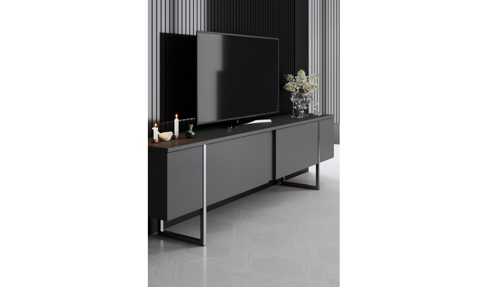 Unitate TV, Luxe, AntracitArgint, 180 x 50 x 30 cm