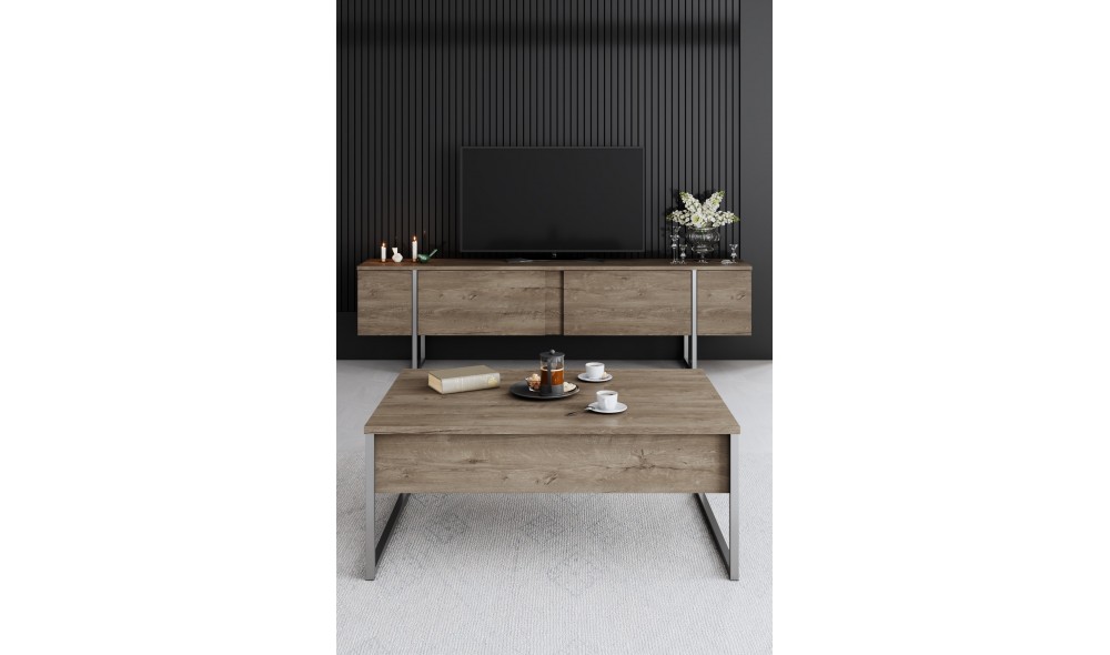 Unitate TV, Luxe, NucArgint, 180 x 50 x 30 cm