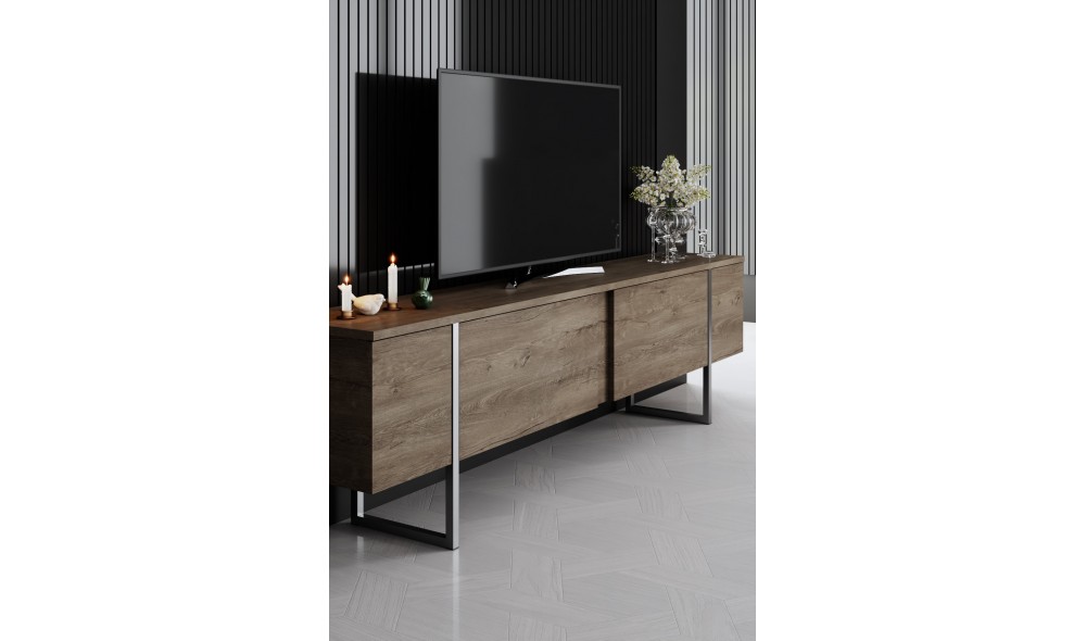 Unitate TV, Luxe, NucArgint, 180 x 50 x 30 cm