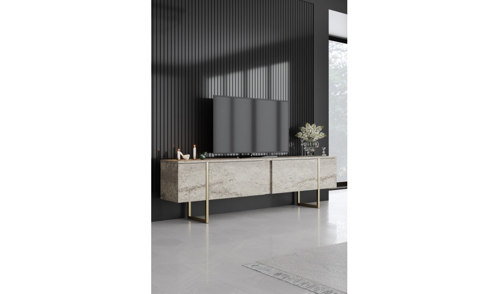 Suport TV, Luxe, TravertinAur, 180 x 50 x 30 cm