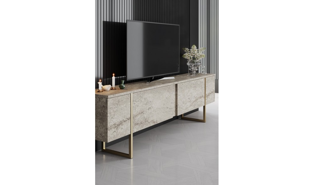 Suport TV, Luxe, TravertinAur, 180 x 50 x 30 cm