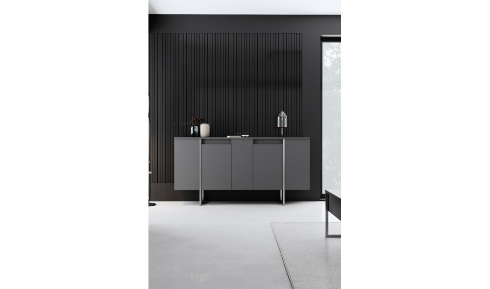 Consola, Luxe, AntracitArgint, 160 x 80 x 35 cm