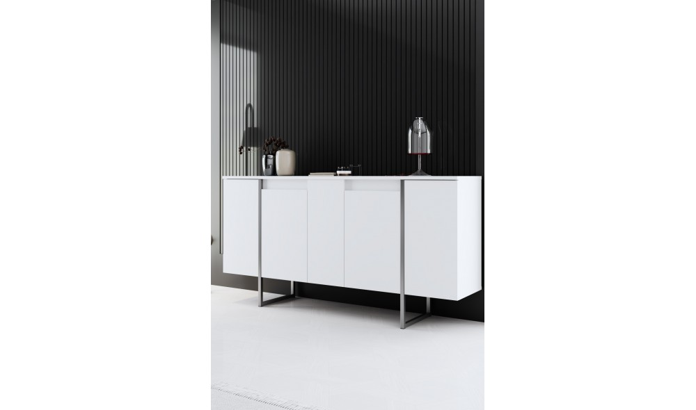 Consola, Luxe, AlbArgint, 160 x 80 x 35 cm