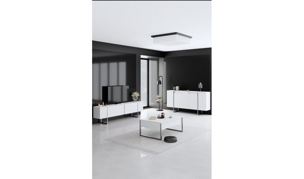 Consola, Luxe, AlbArgint, 160 x 80 x 35 cm