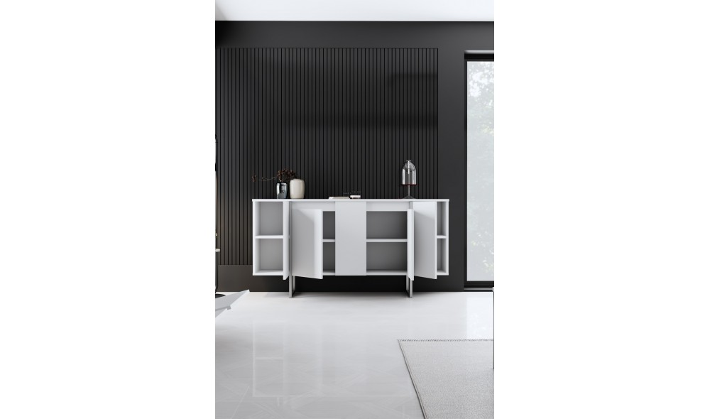 Consola, Luxe, AlbArgint, 160 x 80 x 35 cm