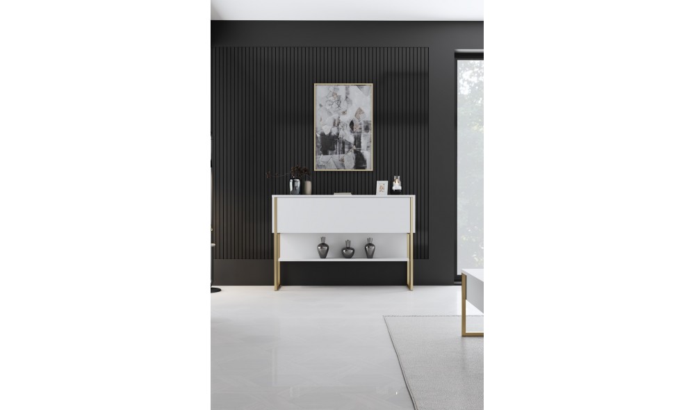 Comoda, Luxe, AurAlb, 120 x 80 x 30 cm