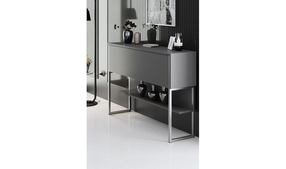 Comoda, Luxe, ArgintAntracit, 120 x 80 x 30 cm