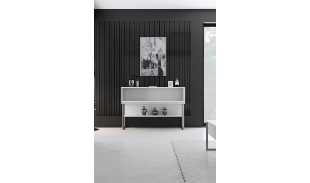 Comoda, Luxe, ArgintAlb, 120 x 80 x 30 cm