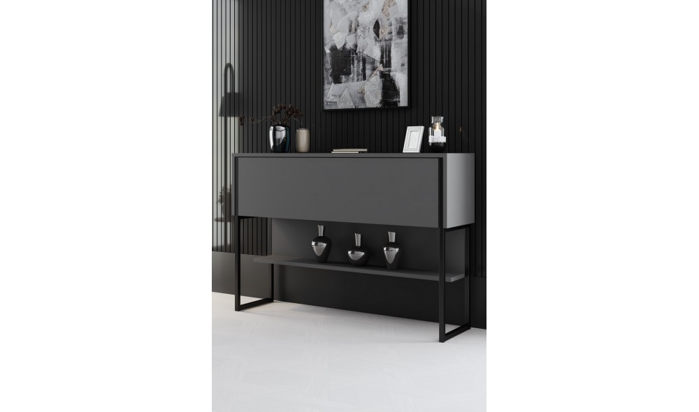 Comoda, Luxe, NegruAntracit, 120 x 80 x 30 cm