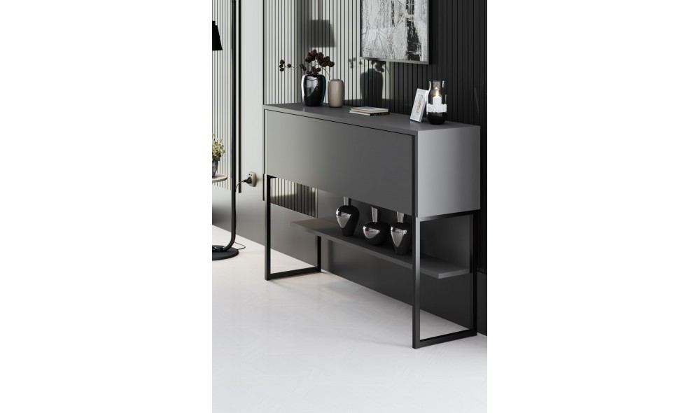 Comoda, Luxe, NegruAntracit, 120 x 80 x 30 cm