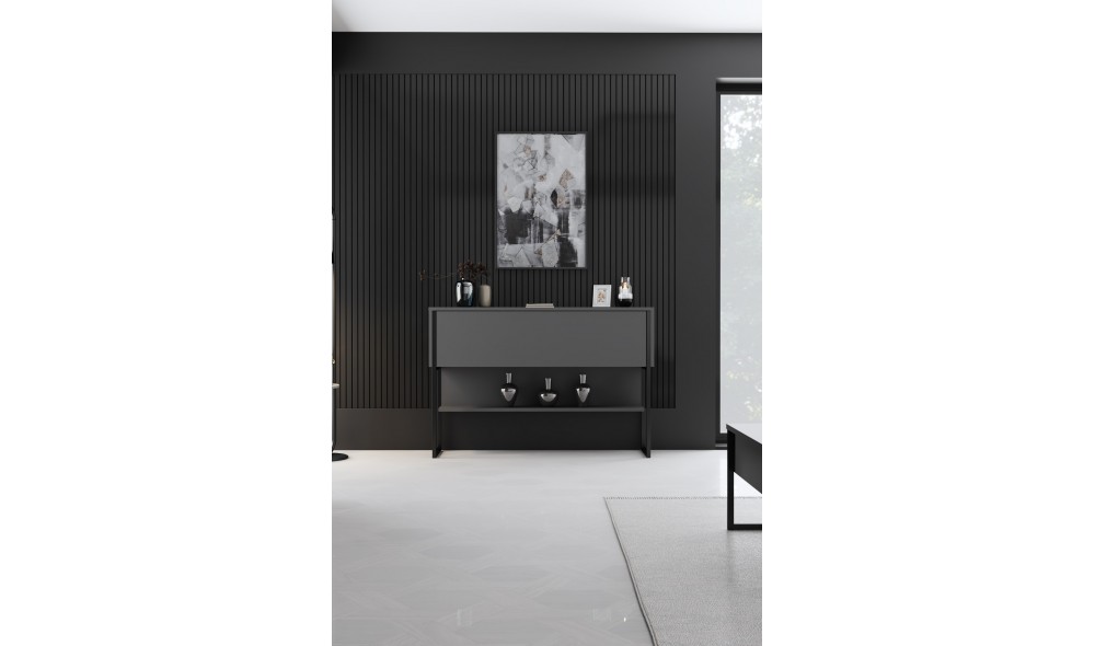 Comoda, Luxe, NegruAntracit, 120 x 80 x 30 cm