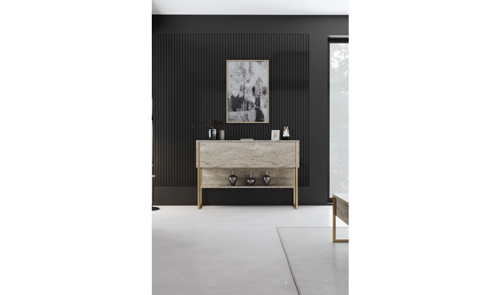 Comoda, Luxe, TravertinAur, 120 x 80 x 30 cm