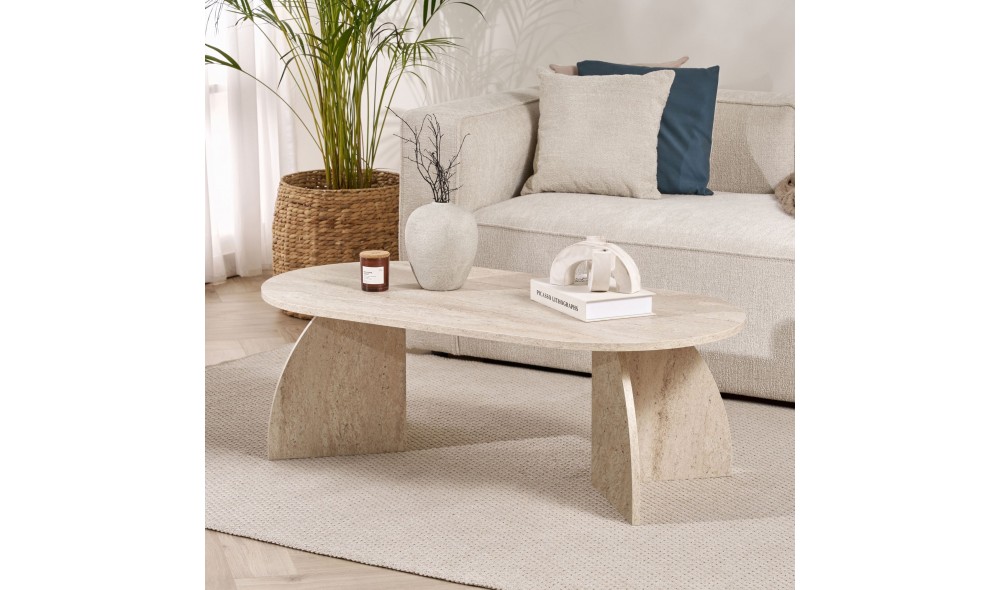 Masuta de cafea, Melina - Travertine, 120 x 40 x 60 cm