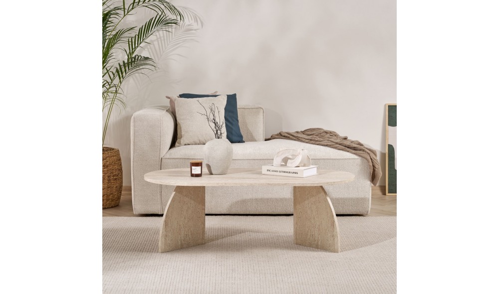 Masuta de cafea, Melina - Travertine, 120 x 40 x 60 cm