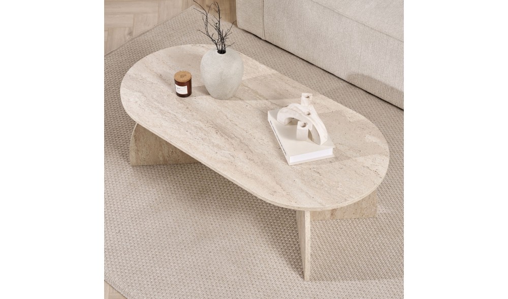 Masuta de cafea, Melina - Travertine, 120 x 40 x 60 cm
