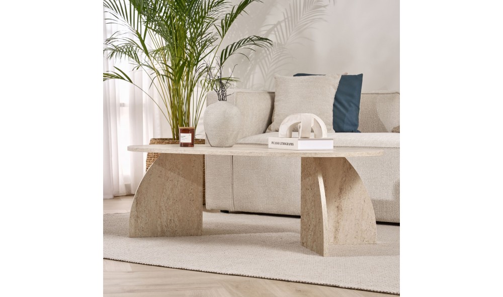 Masuta de cafea, Melina - Travertine, 120 x 40 x 60 cm