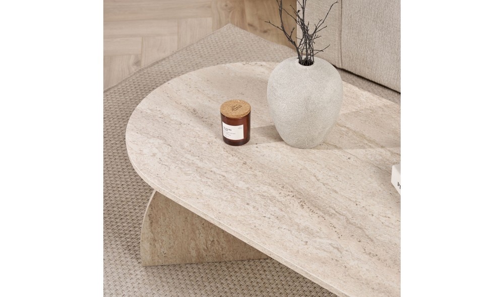 Masuta de cafea, Melina - Travertine, 120 x 40 x 60 cm