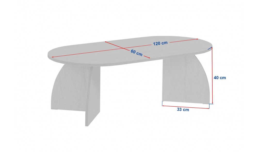 Masuta de cafea, Melina - Travertine, 120 x 40 x 60 cm