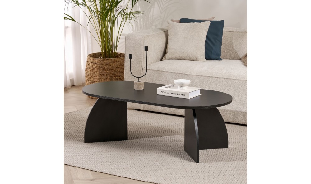 Masuta de cafea, Melina - Wood Black, 120 x 40 x 60 cm