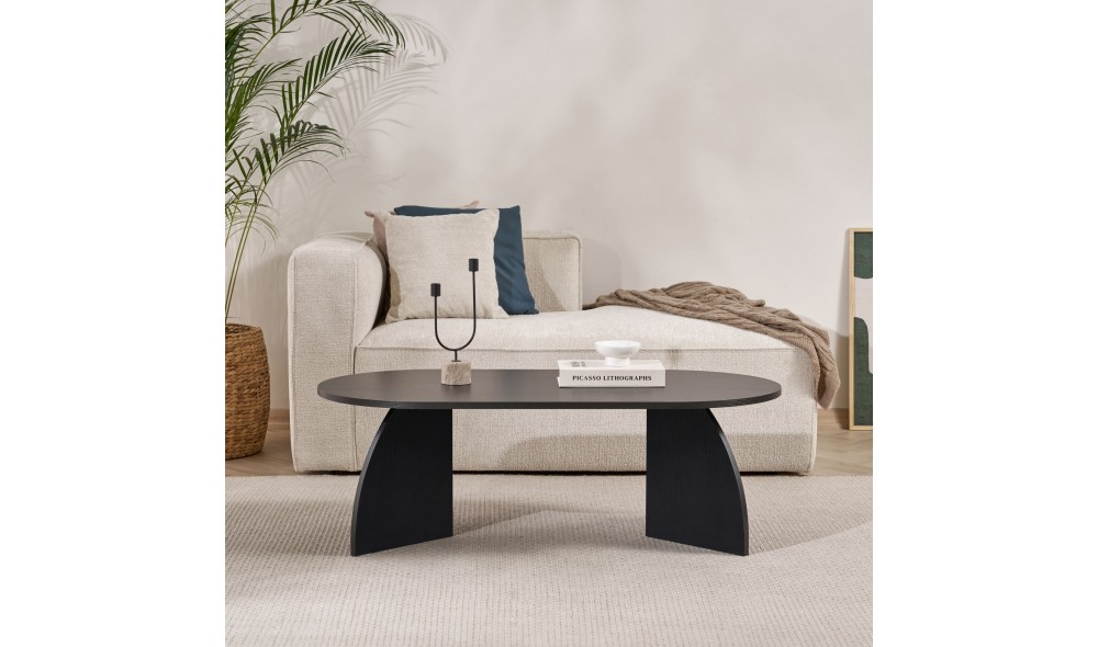 Masuta de cafea, Melina - Wood Black, 120 x 40 x 60 cm