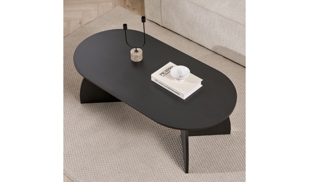 Masuta de cafea, Melina - Wood Black, 120 x 40 x 60 cm