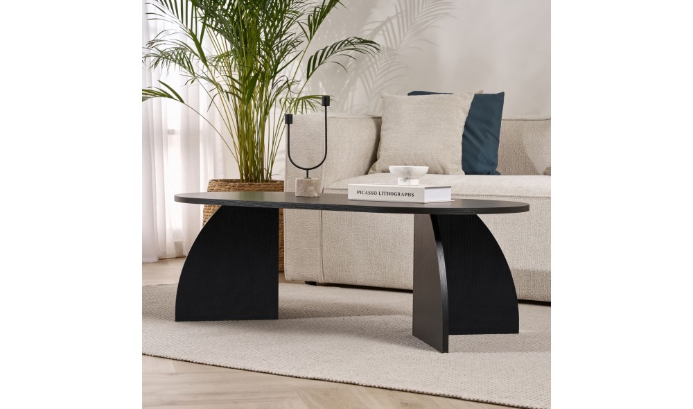 Masuta de cafea, Melina - Wood Black, 120 x 40 x 60 cm