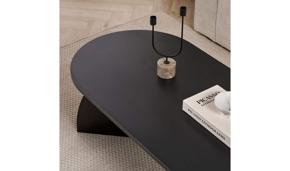 Masuta de cafea, Melina - Wood Black, 120 x 40 x 60 cm