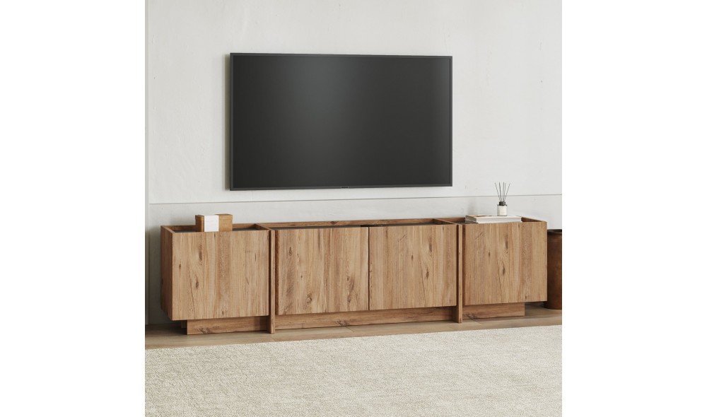 Comoda TV, Lowen - Atlantic Pine, Anthracite, 180 x 46 x 35 cm