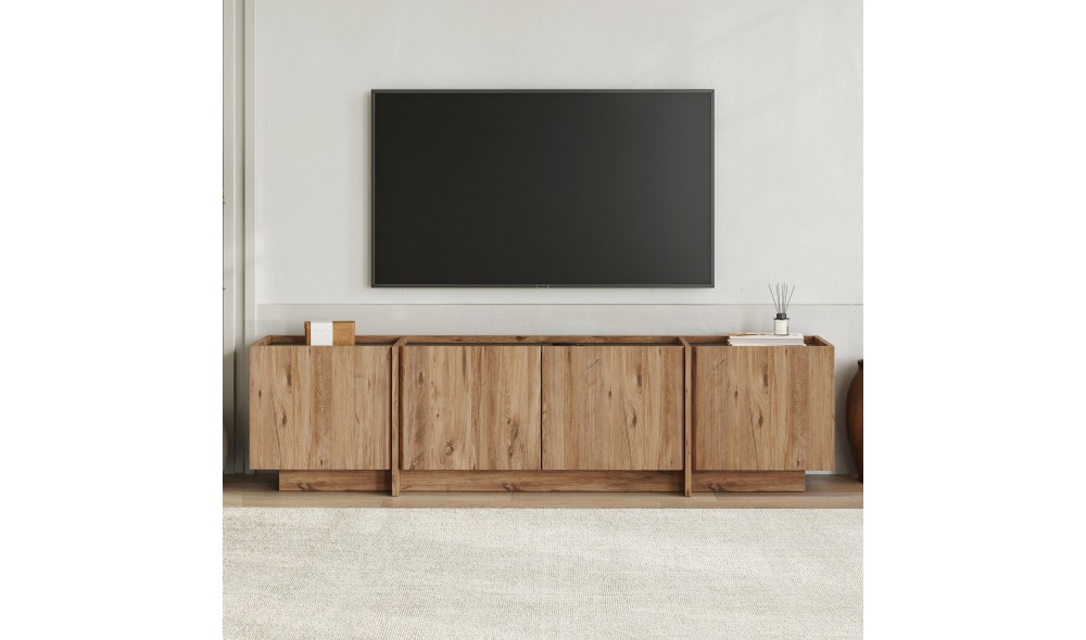 Comoda TV, Lowen - Atlantic Pine, Anthracite, 180 x 46 x 35 cm