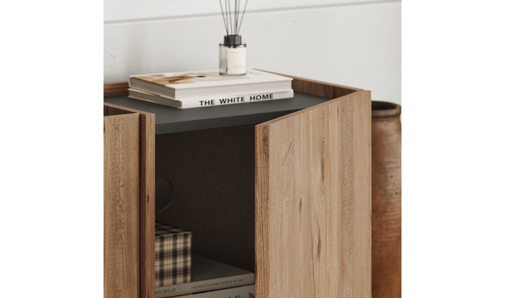 Comoda TV, Lowen - Atlantic Pine, Anthracite, 180 x 46 x 35 cm