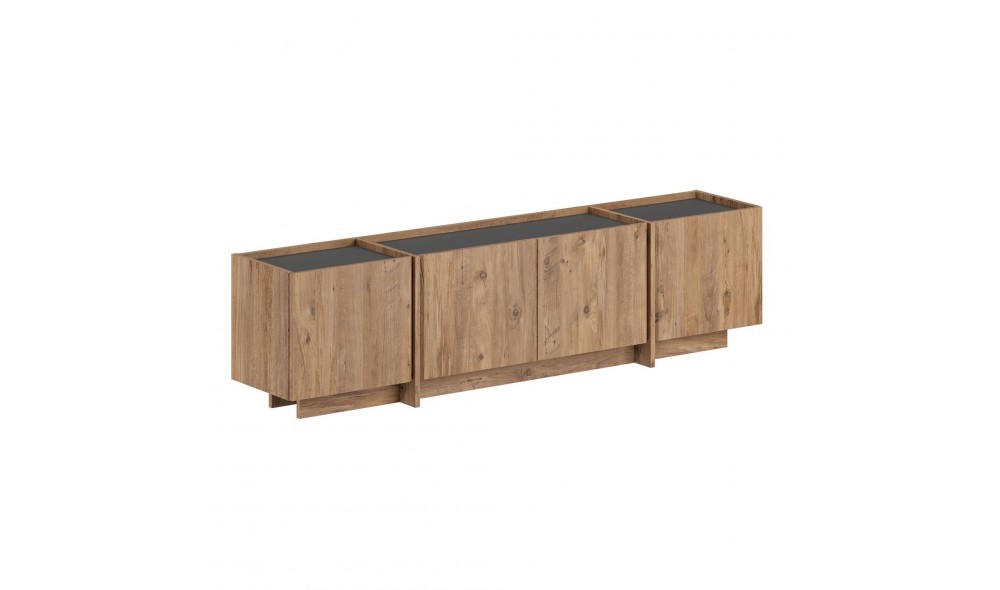 Comoda TV, Lowen - Atlantic Pine, Anthracite, 180 x 46 x 35 cm