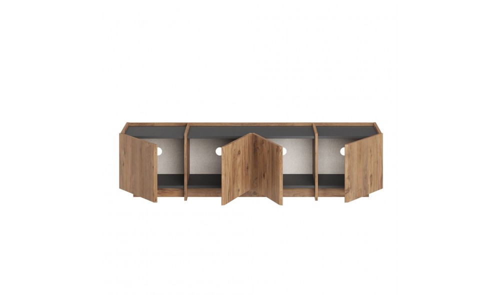 Comoda TV, Lowen - Atlantic Pine, Anthracite, 180 x 46 x 35 cm