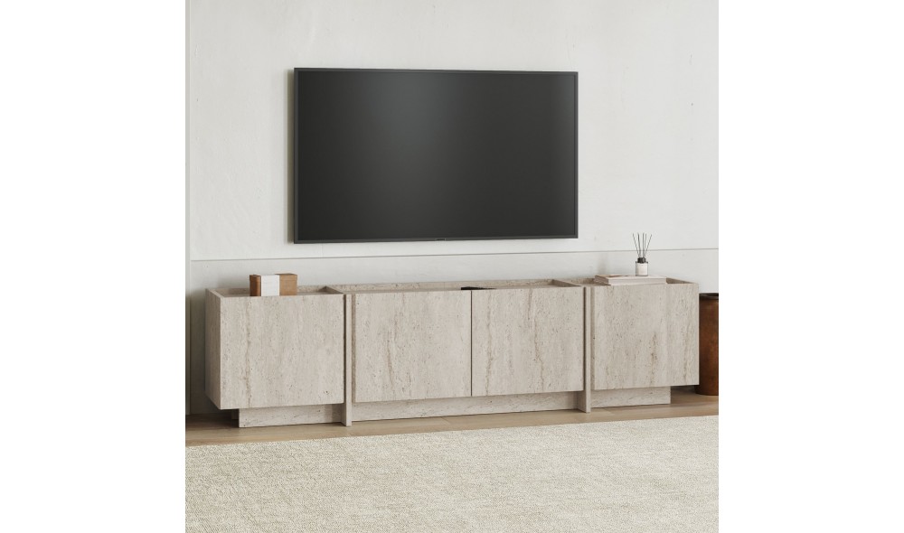 Comoda TV, Lowen - Travertine, 180 x 46 x 35 cm