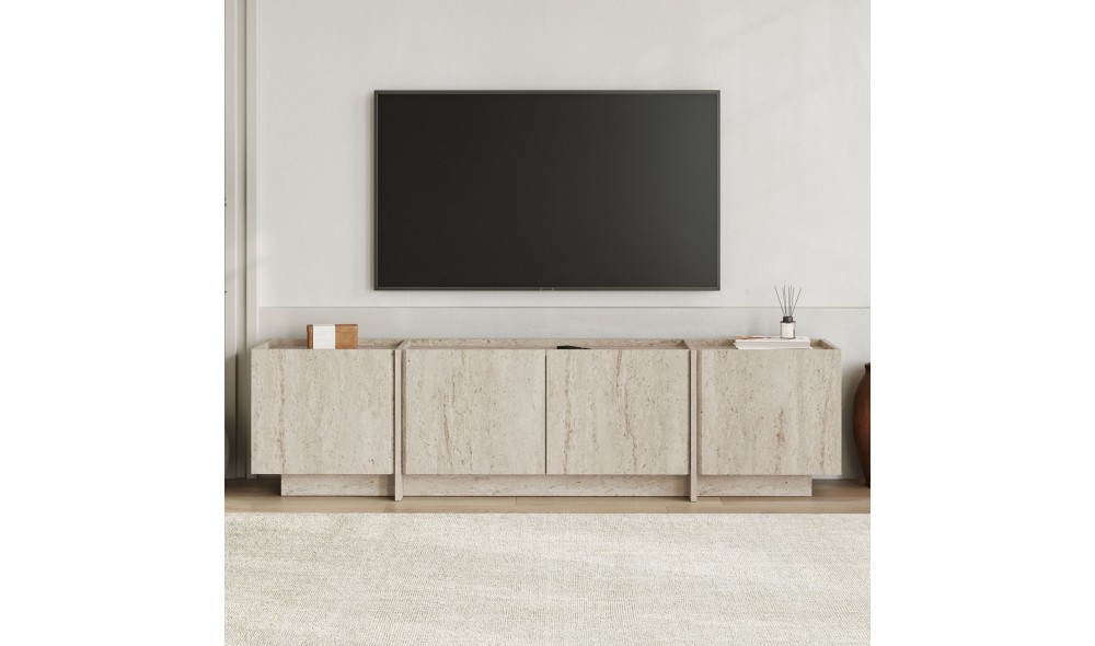 Comoda TV, Lowen - Travertine, 180 x 46 x 35 cm