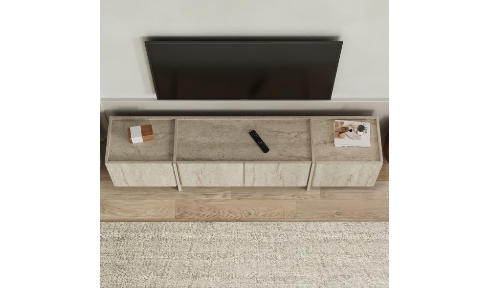 Comoda TV, Lowen - Travertine, 180 x 46 x 35 cm