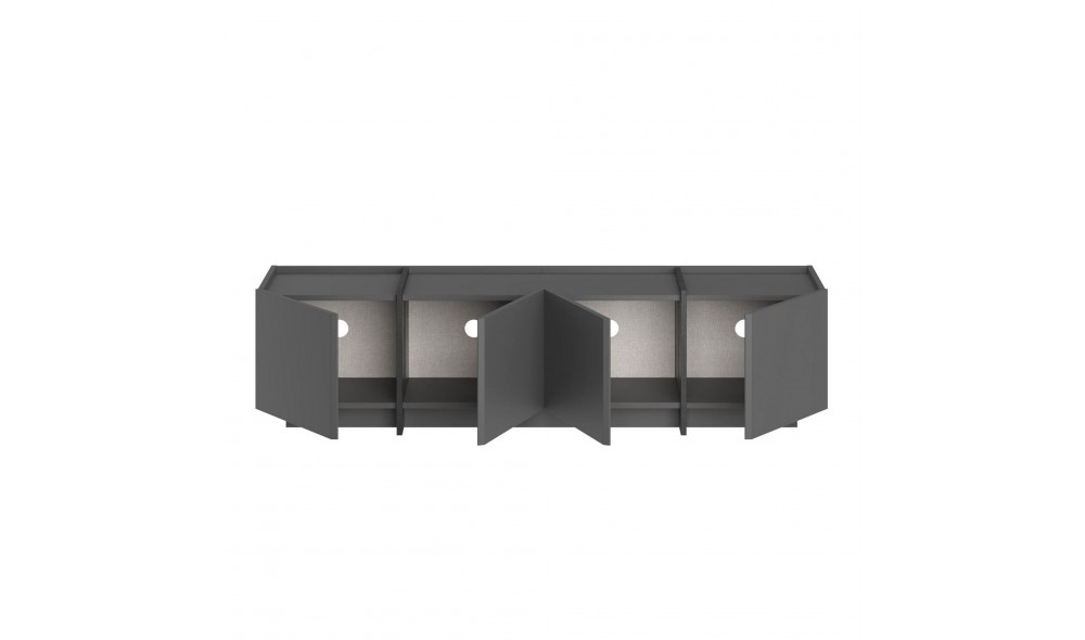 Comoda TV, Lowen - Anthracite, Black, 180 x 46 x 35 cm