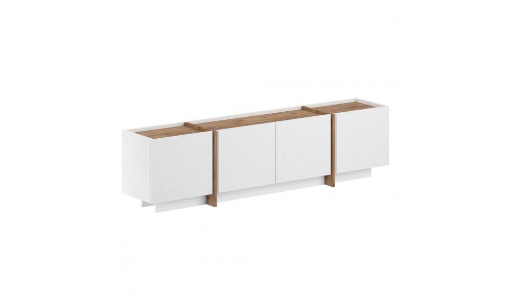 Comoda TV, Lowen - White, Atlantic Pine, 180 x 46 x 35 cm